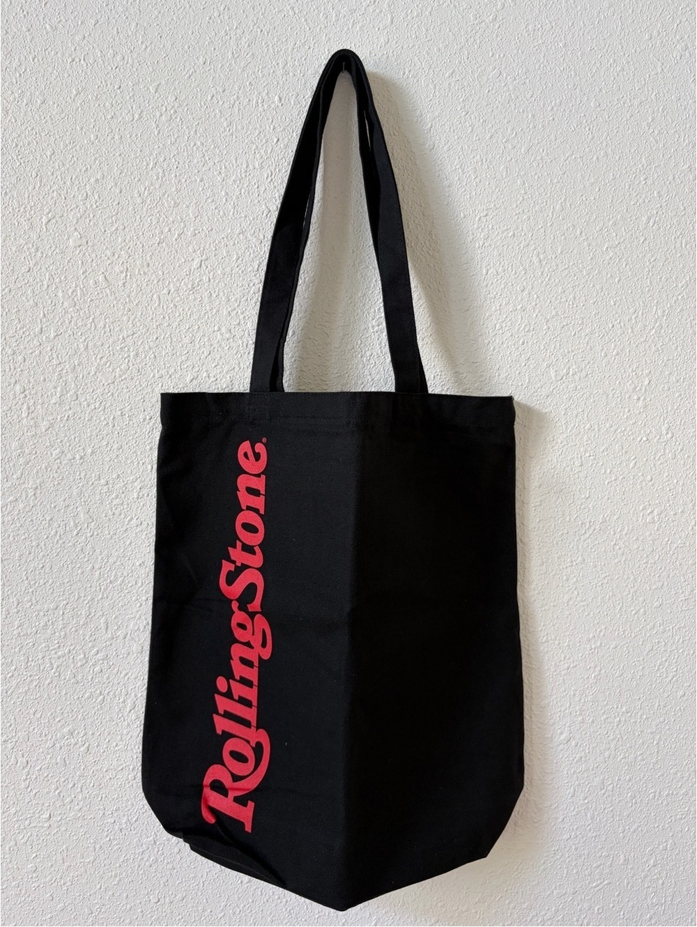 Rolling Stones Graphic Canvas Tote Bag Black Y2K Indie Grunge Festival